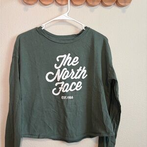 The North Face Olive Crew Neck Shirt with Center Logo